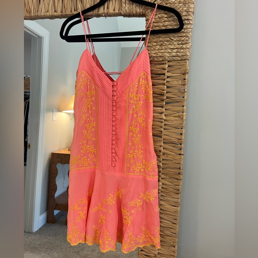 Juliet Dunn Embroidered Slip Dress